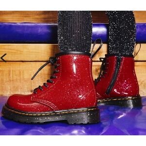 Dr. Martens 1460 Glitter Lace Up Boots Girls Size 5 Youth